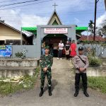 ANGGOTA POLSEK LUMAR DAN TNI PENGAMANAN IBADAH NATAL