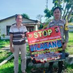 <em>Bhabinkamtibmas Sampaikan Himbauan Tidak Membakar Lahan</em>